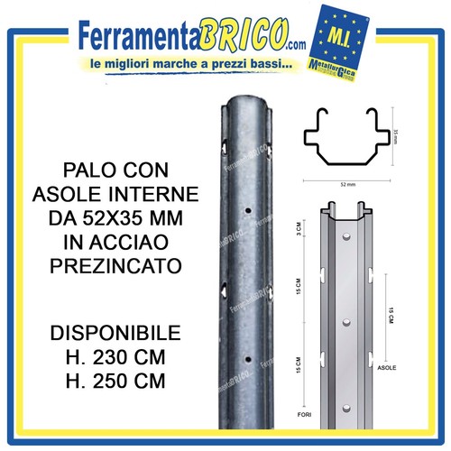 Palo con asole - asole, interne