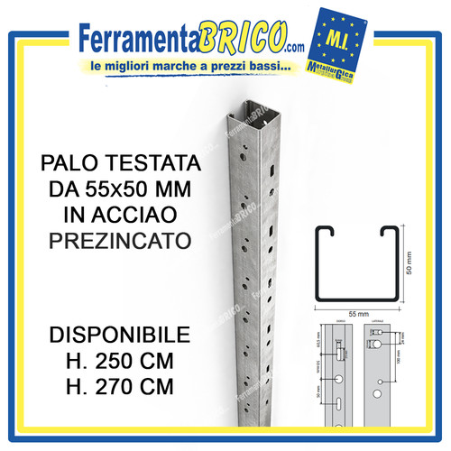 Palo testata 55x50 mm - di,