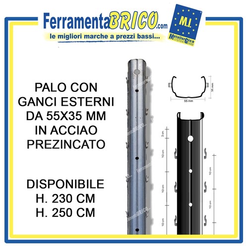 Palo con ganci - ganci, esterni