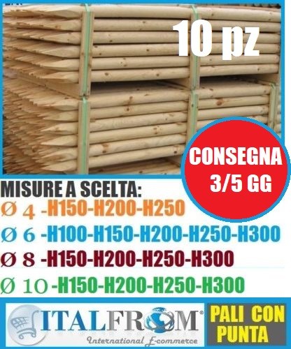 10pz pali legno - in,