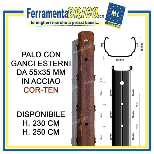 Palo con ganci - palo, esterni